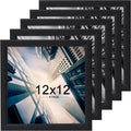 KTKDE 12x12 Picture Frame Set of 5, Wooden frames black, Wall Hanging Display, Best Square Photo Frame Studio Gallery for Photos, Posters & Art Prints