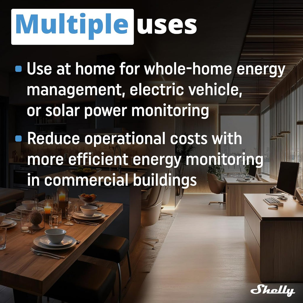 Shelly Pro 3EM 3CT 63 | Wi-Fi & LAN 3-Phase Professional Smart Energy Meter | DIN Rail | Home Automation | Compatible with Alexa & Google Home | iOS Android App | No Hub | Photovoltaic Ready