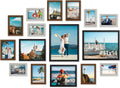 decorUhome Assorted Picture Frames Collage Wall Decor for Photo Gallery Display Set of 16 Including Two 11x14 / Two 8x10 / Six 5x7 / Six 4x6 for Family Wall Decor, Black/Brown/Grey, 16 Pack