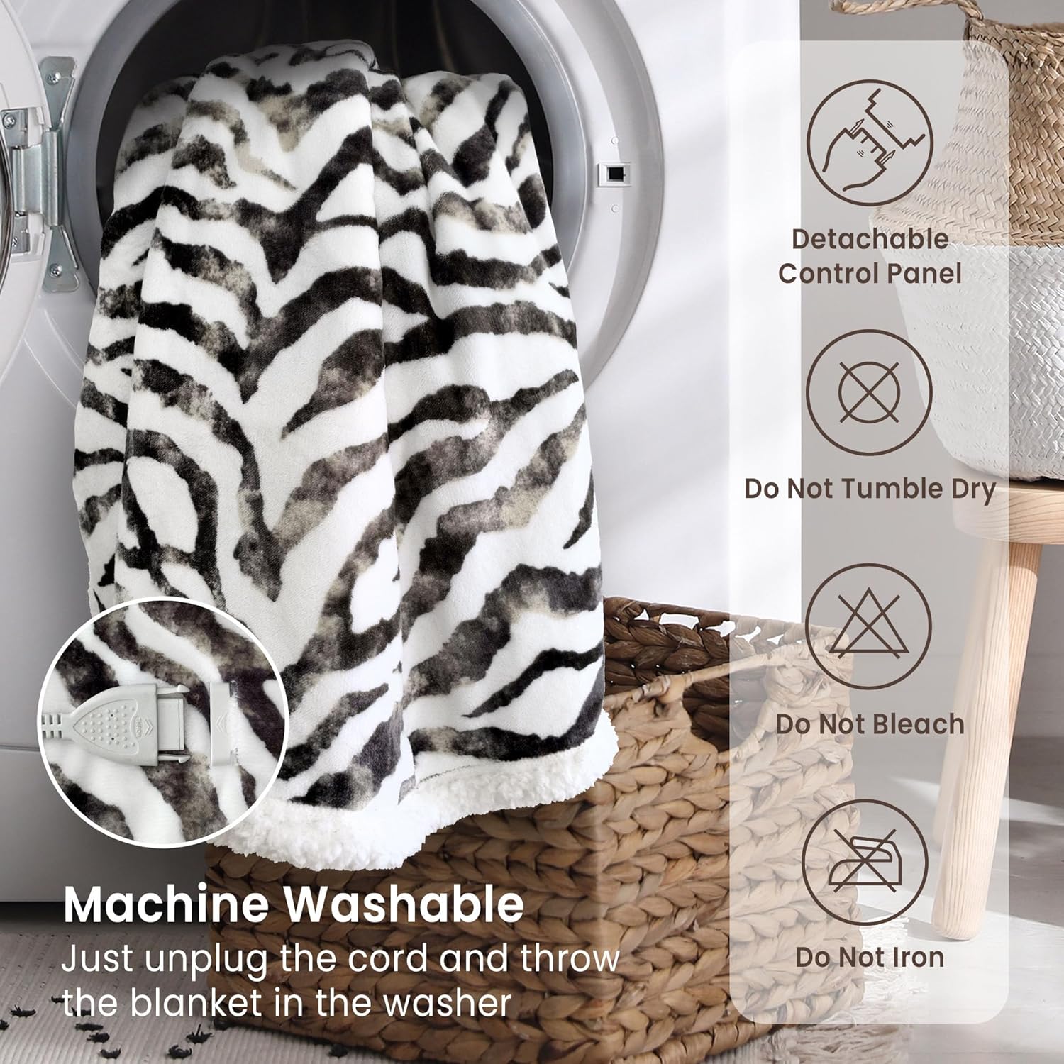 Heated Blanket Throw Electric Blanket – Fast Heating Blanket with 10 Heat Settings & 10 Hours Auto Off, Cozy Soft Fleece Sherpa, Washable, Warm Gifts for Grandma