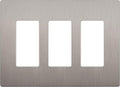 LIDER Brushed Finish Decorator Switch Cover, Screwless Wall Plate, Mid-Size 3-Gang 4.88" x 6.77", Unbreakable Polycarbonate Thermoplastic, UL Listed, LSWP-33M-BNK, Brushed Nickel