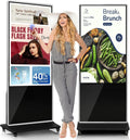 55" 4K LCD Touchscreen Digital Signage Display, Indoor Floor Standing Advertising Player, Commercial Digital Signage Kiosk with Auto AD Player, HDMI WiFi Bluetooth Input, Android 12.0 Black