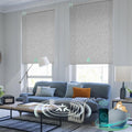 Yoolax Smart Blinds, Motorized Matter Roller Shades Light Filtering Automatic Blinds for Windows Motorized Shades Compatible with Alexa, Google Home, Homekit(Half Shading Light Gray)