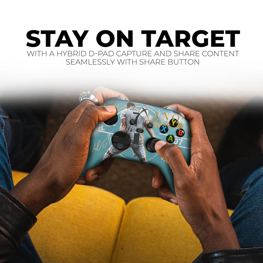 DreamController Ronaaldo Custom X-box Controller Wireless compatible with X-box One/Series X/S Proudly Customized in USA with Permanent HYDRO-DIP Printing (NOT JUST A SKIN)