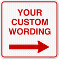 Custom Square Left or Right Arrow Sign, Personalize for Office, Business, Workplace, Office, Home, Airbnb, Delivery Signs, 36x36 Reflective.080 Aluminum, Fade Resistant Made in USA