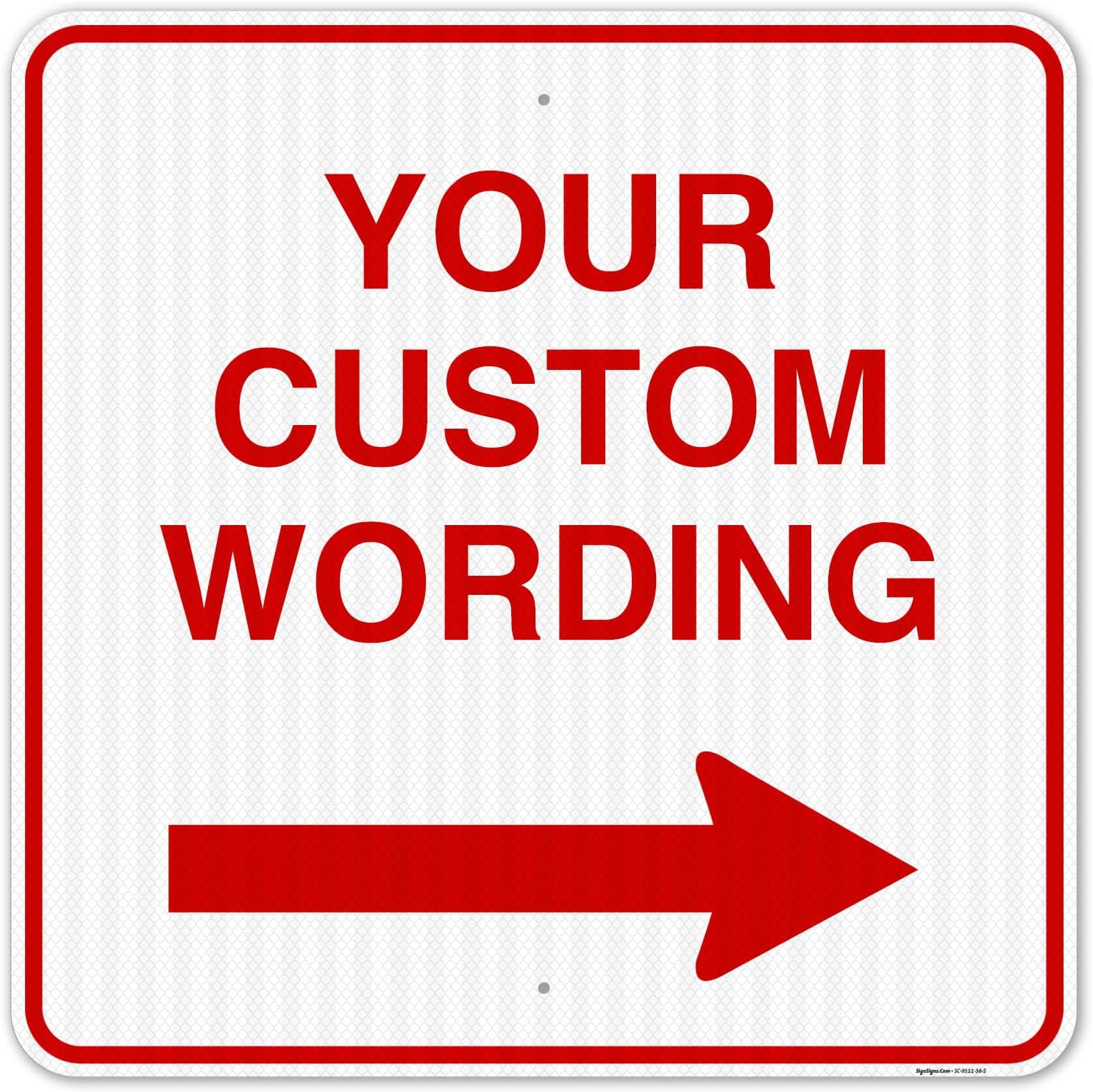 Custom Square Left or Right Arrow Sign, Personalize for Office, Business, Workplace, Office, Home, Airbnb, Delivery Signs, 36x36 Reflective.080 Aluminum, Fade Resistant Made in USA
