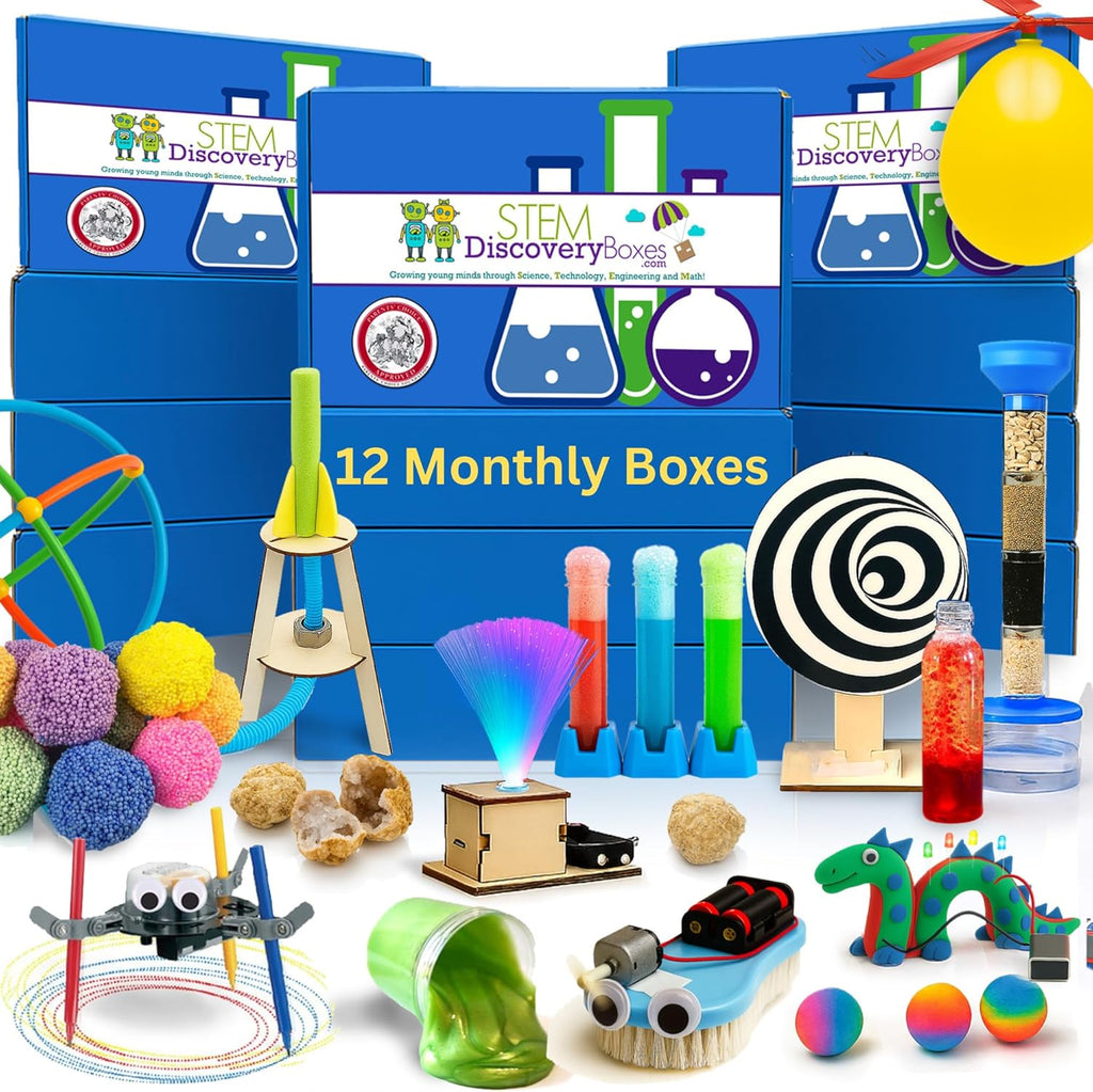12-Month Kids Science Kit Subscription | 36 Hands-On STEM Projects for Boys & Girls Ages 7–12 | Includes 1 Full Year of No-Prep Experiments, Science Lessons & Live Online Classes | Educational Gift