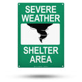 TRADESAFE Severe Weather Shelter Area Sign - Storm Shelter Sign, Quick Install, Light Reflective, UV-Resistant, Waterproof, 10” X 14” Aluminum Safety Signs for Business
