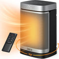 DREO Space Heater, 1500W Portable Electric Heaters for Indoor Use, PTC Ceramic Heater for Office with Remote, Thermostat, 70°Oscillation, 12H Timer, 5 Modes, Quiet Safe Room Heater for Bedroom