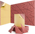 12 pack Acoustic Panels With Self-Adhesive, 12"X 12"X 0.4"Sound Proof Foam Panels, Sound Panels High Density, Soundproof Wall Panels for Home Studio Office Red
