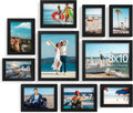decorUhome Picture Frames Collage Wall Decor for Photo Gallery Display, Assorted Picture Frames set of 10 Including Two 8x10 / Four 5x7 / Four 4x6 for Family Wall Decor, Black, 10 Pack