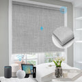 SmartWings Motorized Roller Shades Work with Homekit, Alexa Google, 100% Blackout Smart Blinds for Windows, Cordless Remote Control Window Shades, Vigor Pale Grey, Customized Size
