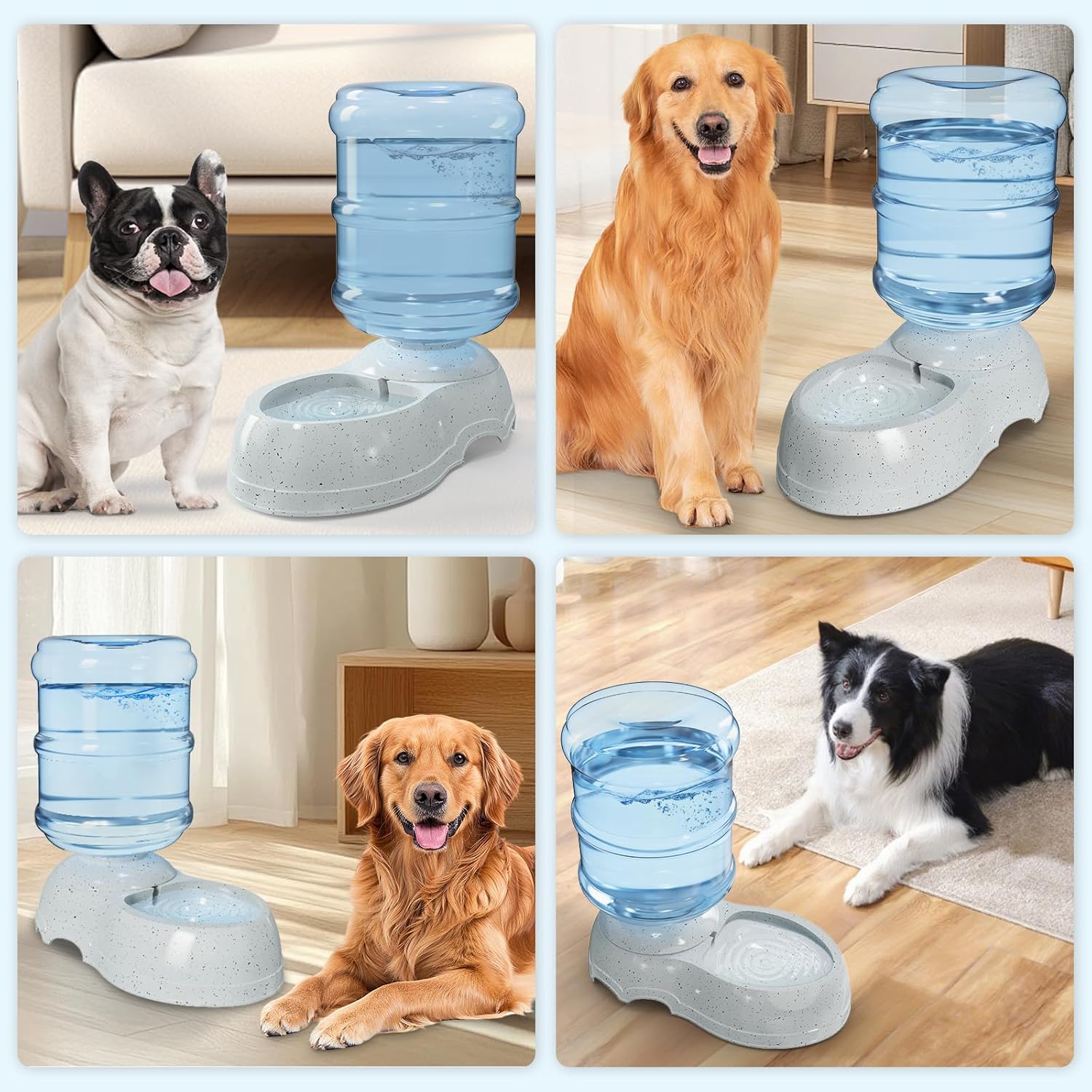 Kenond Water Dispenser Station for Large Dogs,3 Gallon/11L Gravity Automatic Feeder, Dog Water Bowl Dispenser,Large Size Dog Drinking Fountain