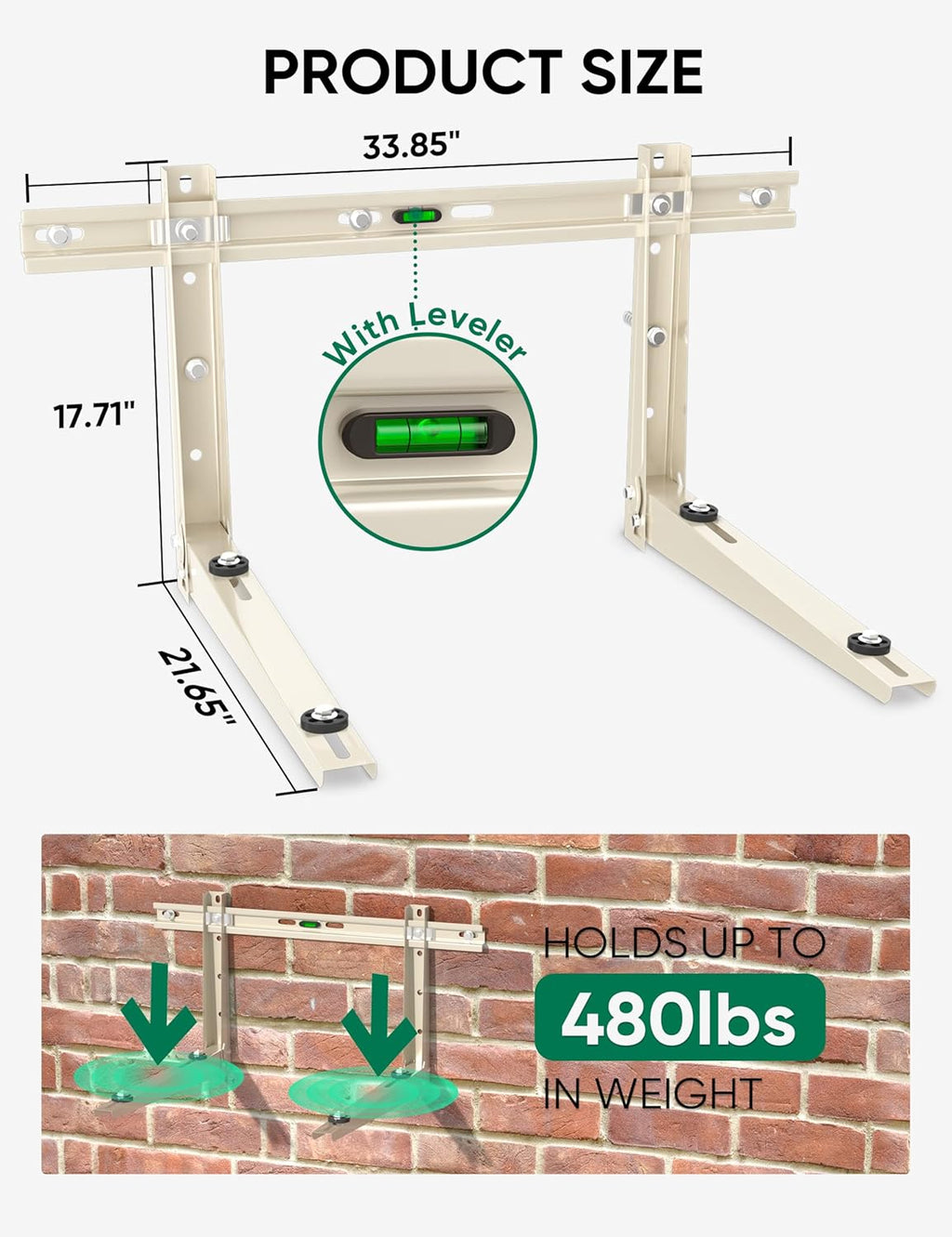 Mini Split Wall Mounting Bracket for 18000-24000 BTU Mini Split Air Conditioner with Leveler Universal Ductless AC and Heat Pump Systems Outdoor
