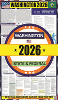 2026 Washington (WA) State Labor Law Poster - State, Federal and OSHA Compliant Laminated Poster - Ideal for Posting in The Workplace - Easy to Read - Perfect for Common Rooms and Cafeterias