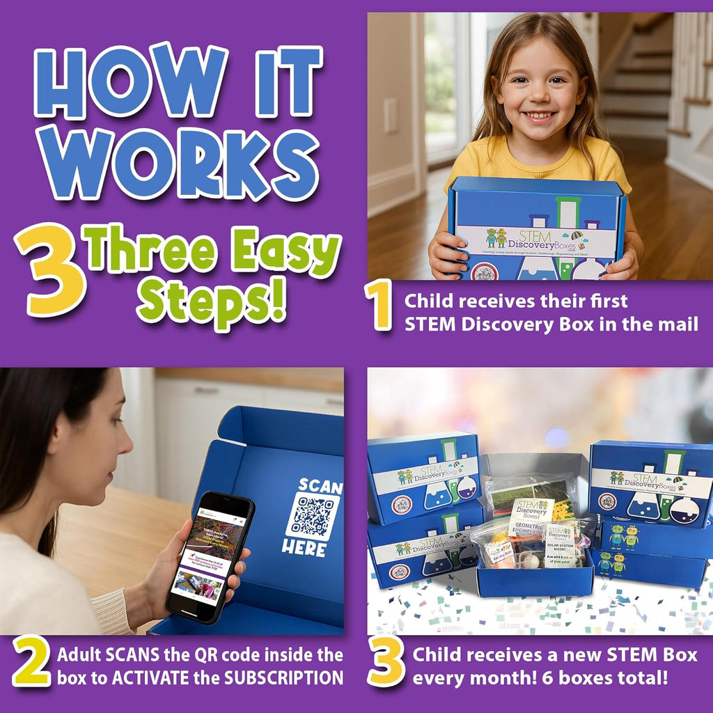6-Month Subscription | Science Kits for Kids with 18 Hands-On STEM Experiments, 3 Projects Per Box, All Supplies Included | Home & Remote School Learning for Ages 7–12, New Box Every Month