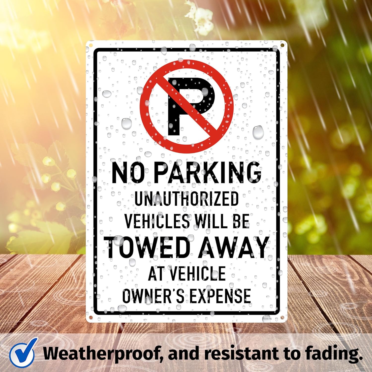 Brimar 12"x18" No Parking Vehicles Towed Away Sign - Aluminum, Weatherproof, Bold Red Lettering, Essential Warning for Vehicle Owners.