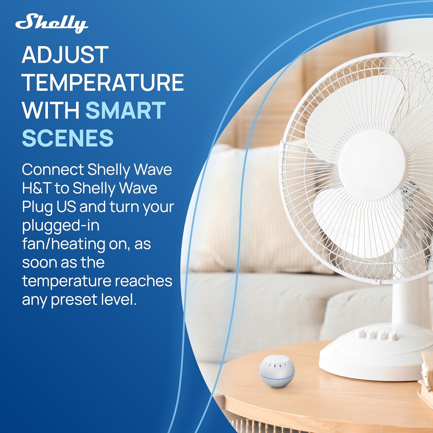 Shelly Wave H&T US White US LR, Z-Wave Long Range Indoor Smart Temperature & Humidity Monitor, Compatible with Alexa, Google Home, SmartThings, Home Assistant, Free Data Storage, Remote Monitoring