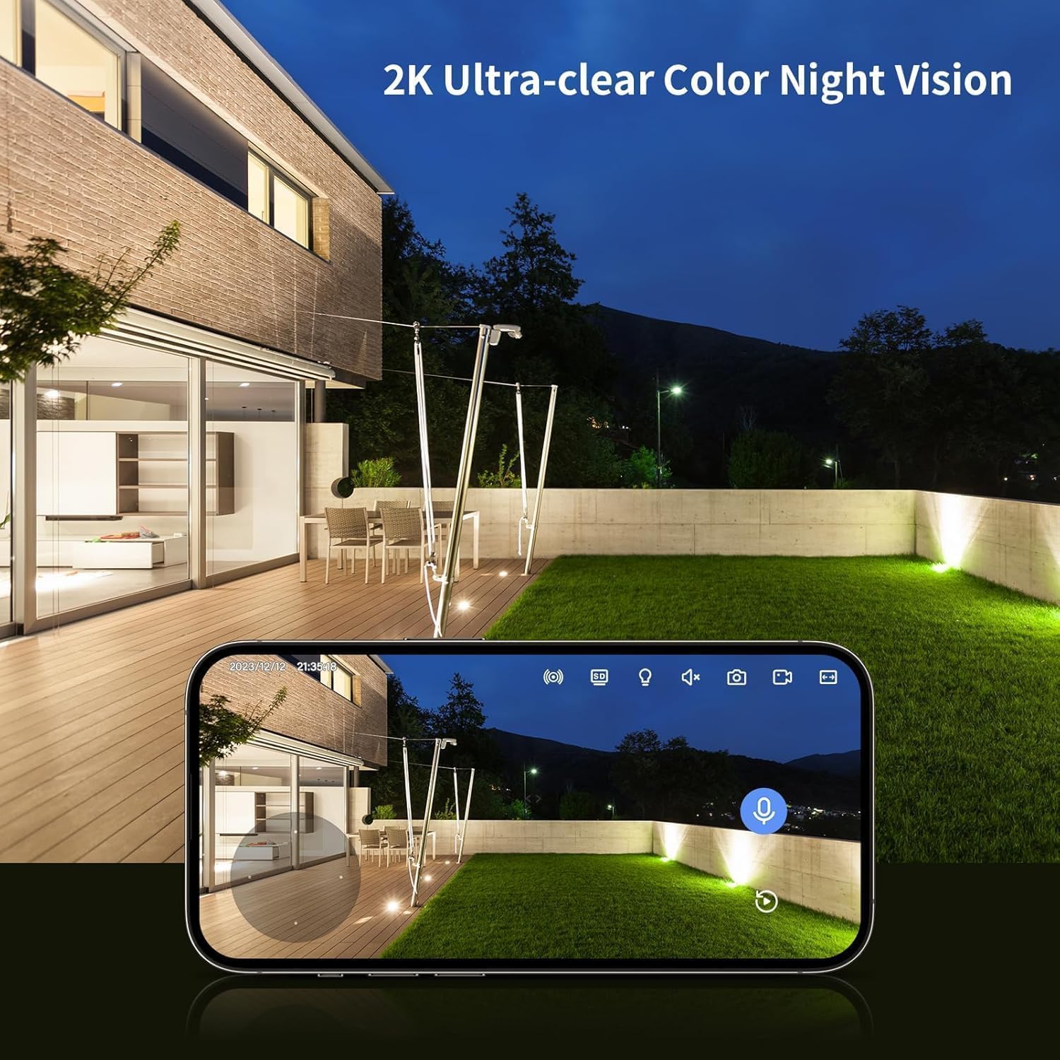 Jennov 2K Security Camera, WiFi Indoor Camera for Home Security, Plug in Powered Pet Cam, Dual-Band (5GHz/2.4GHz), Color Night Vision, 2-Way Audio, Human Motion Detection, IP66 Waterproof Outdoor