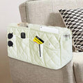 MEHIDFY Armchair Caddy, Waterproof Sofa Armrest Organizer, Non Slip Recliner Organizer, Remote Holder for Recline, Recliner Caddy with 14 Pockets Storage for TV Remote, Phone, Magazine (White)