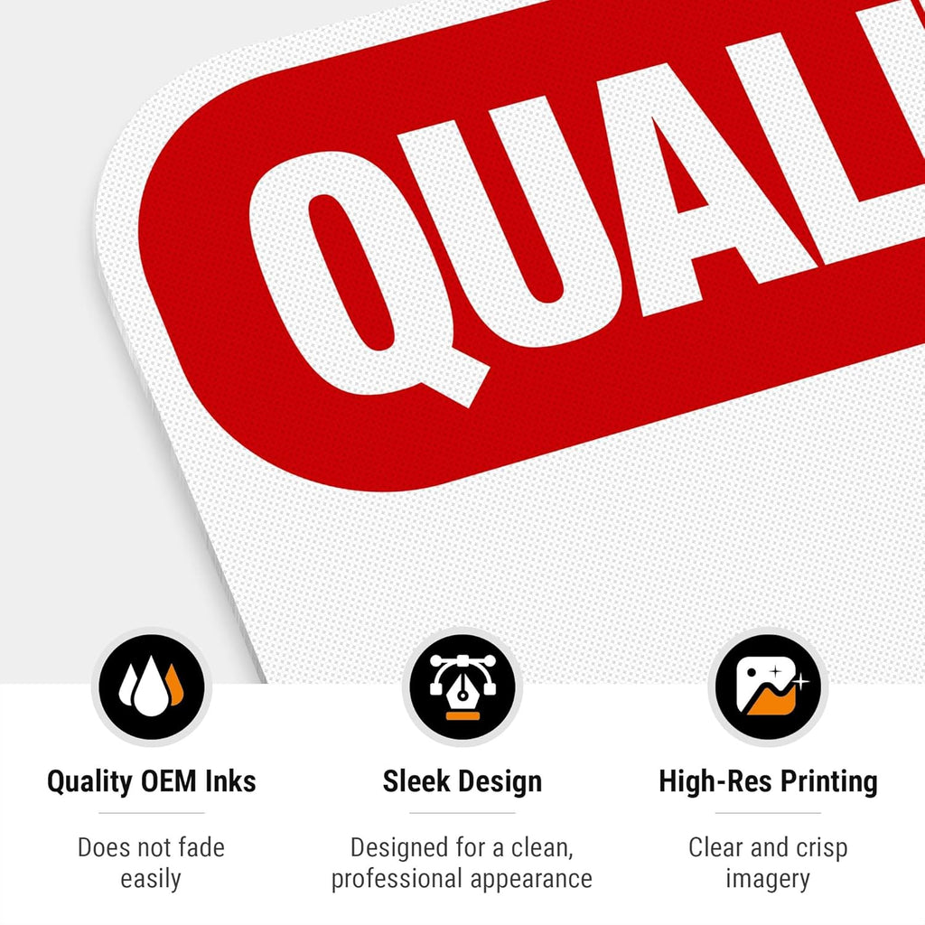 Quality Control Hold Area Sign, 12x18 Inches, 3M EGP Reflective .063 Aluminum, Fade Resistant, Made in USA