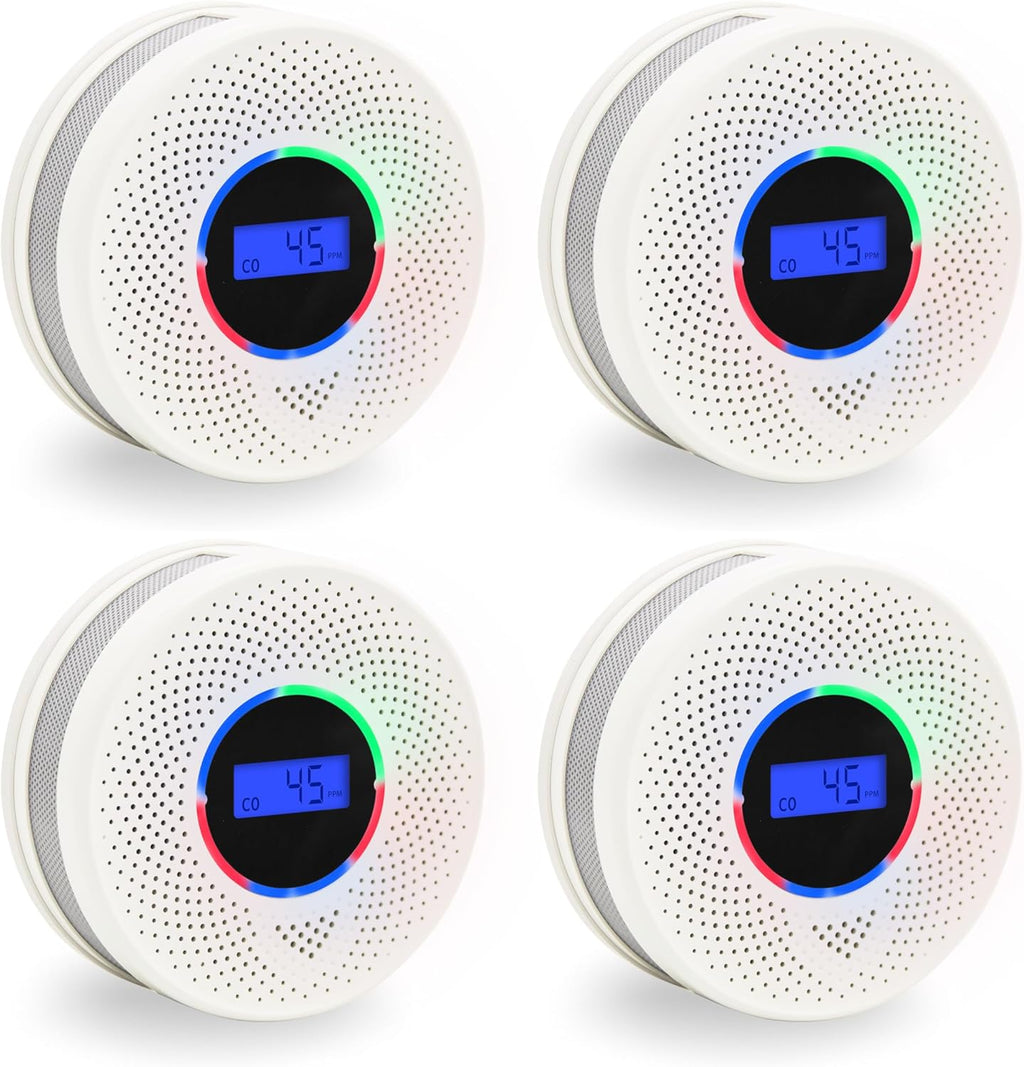 Kesy Upgraded Smoke and Carbon Monoxide Detector 10-Year Lifespan, Dual Sensor Smoke Alarm & Carbon Monoxide Detector (4 Pack)