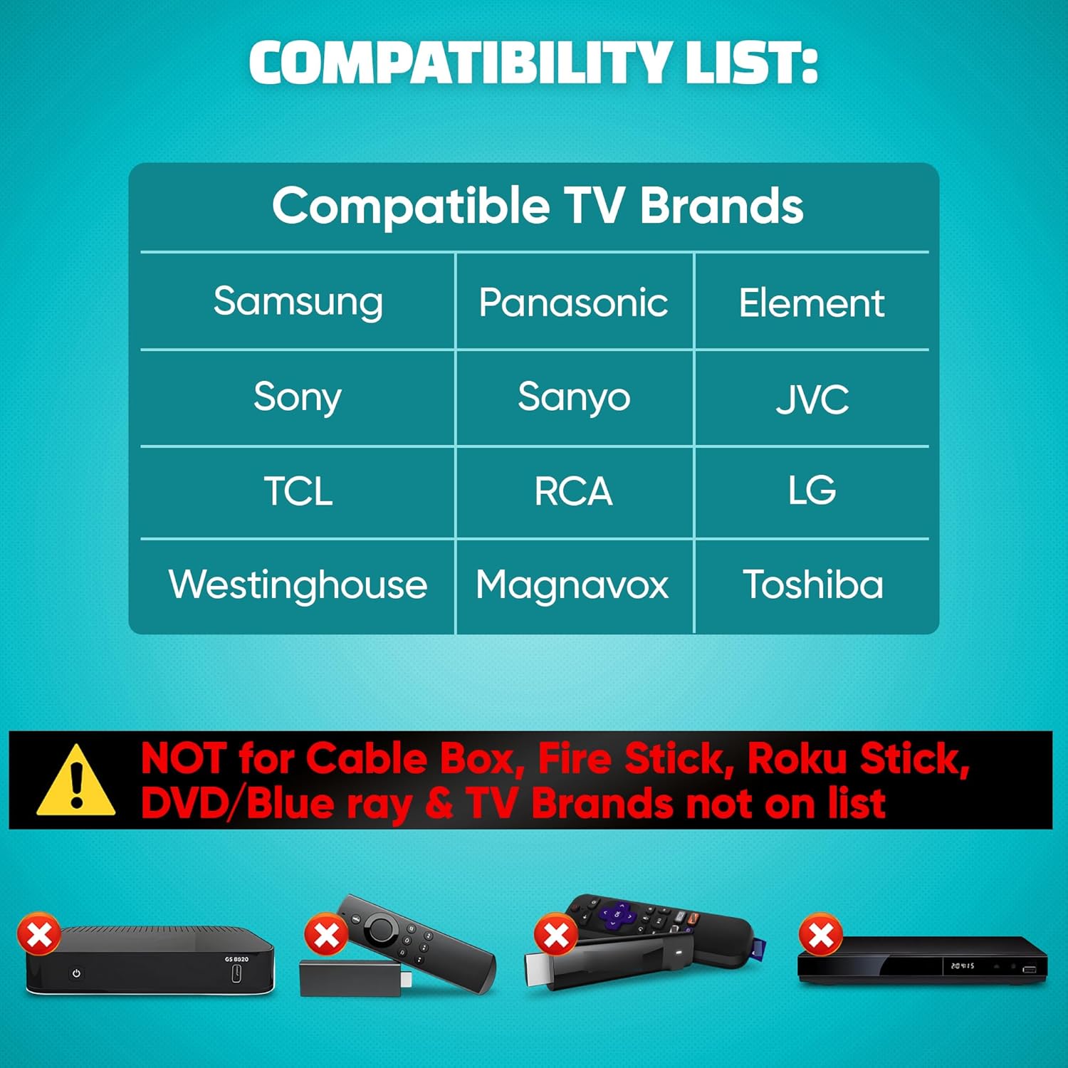 Plus Big Button Universal TV Remote (Red) Simple Easy to Use, Works with Major TV Brands (2xAAA Batteries Not Included)
