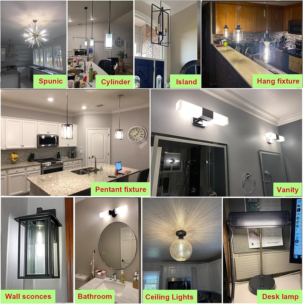 7.3 Inch E26 Led Bulb 6W Dimmable, 5000K Daylight Edison Bulbs 800LM, Equal 80 Watt Tubular T10 T9 Long Clear Glass Light Bulb for Rustic Pendant Industrial Pipe Wall Sconces - 6Pack
