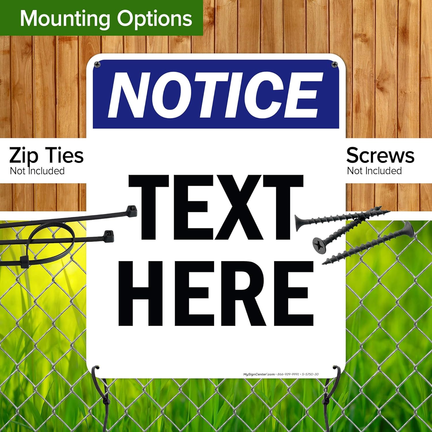 Custom Notice Sign, OSHA Sign, 24x30 Inches, 55 mil thick HDPE (high density polyethylene), Made in USA by My Sign Center