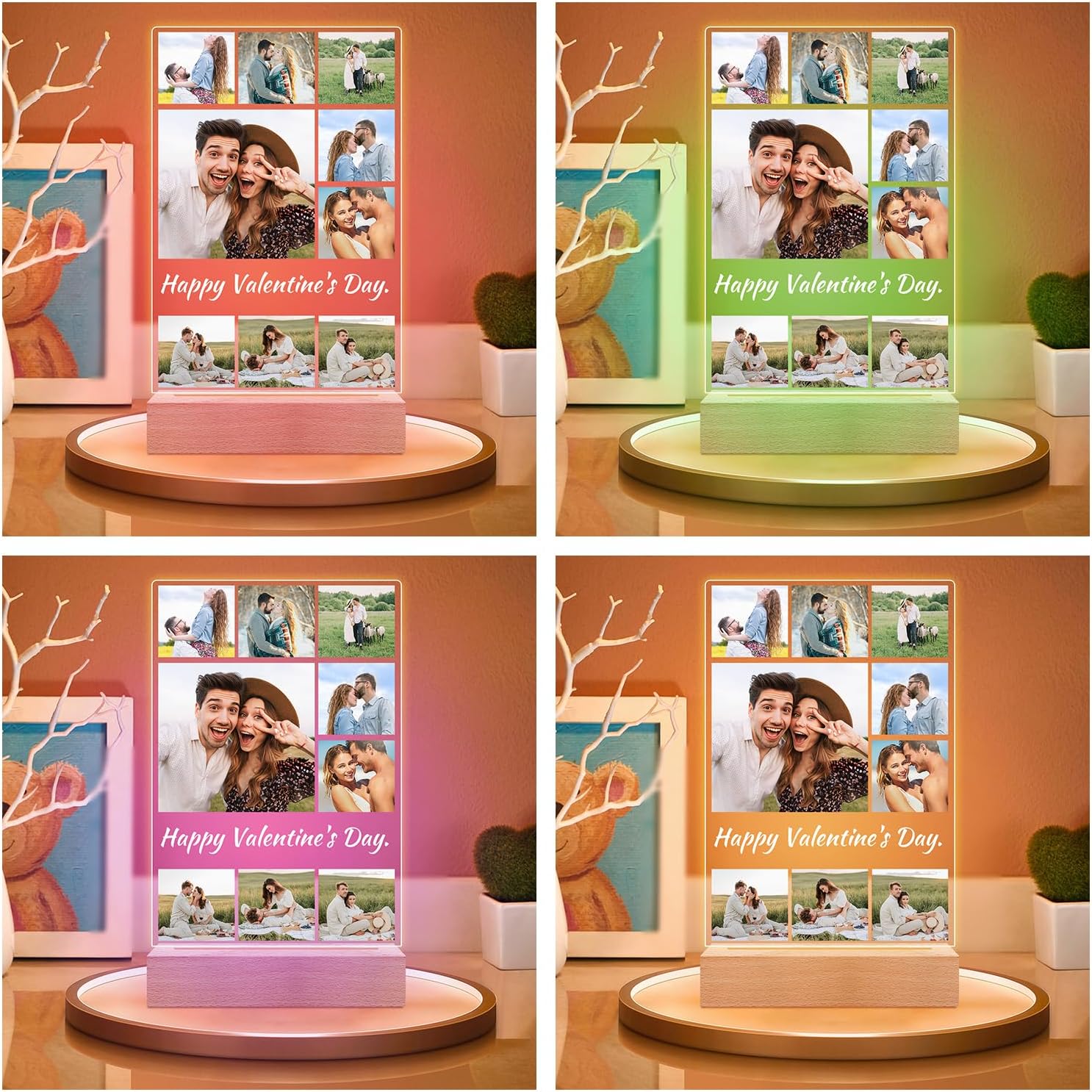 Custom Picture Frame with Photo, Personalized Photo Frame, Customized Picture Frames, Personalized Valentines Day Gifts for Women Men Her Him Girlfriend Boyfriend Couple