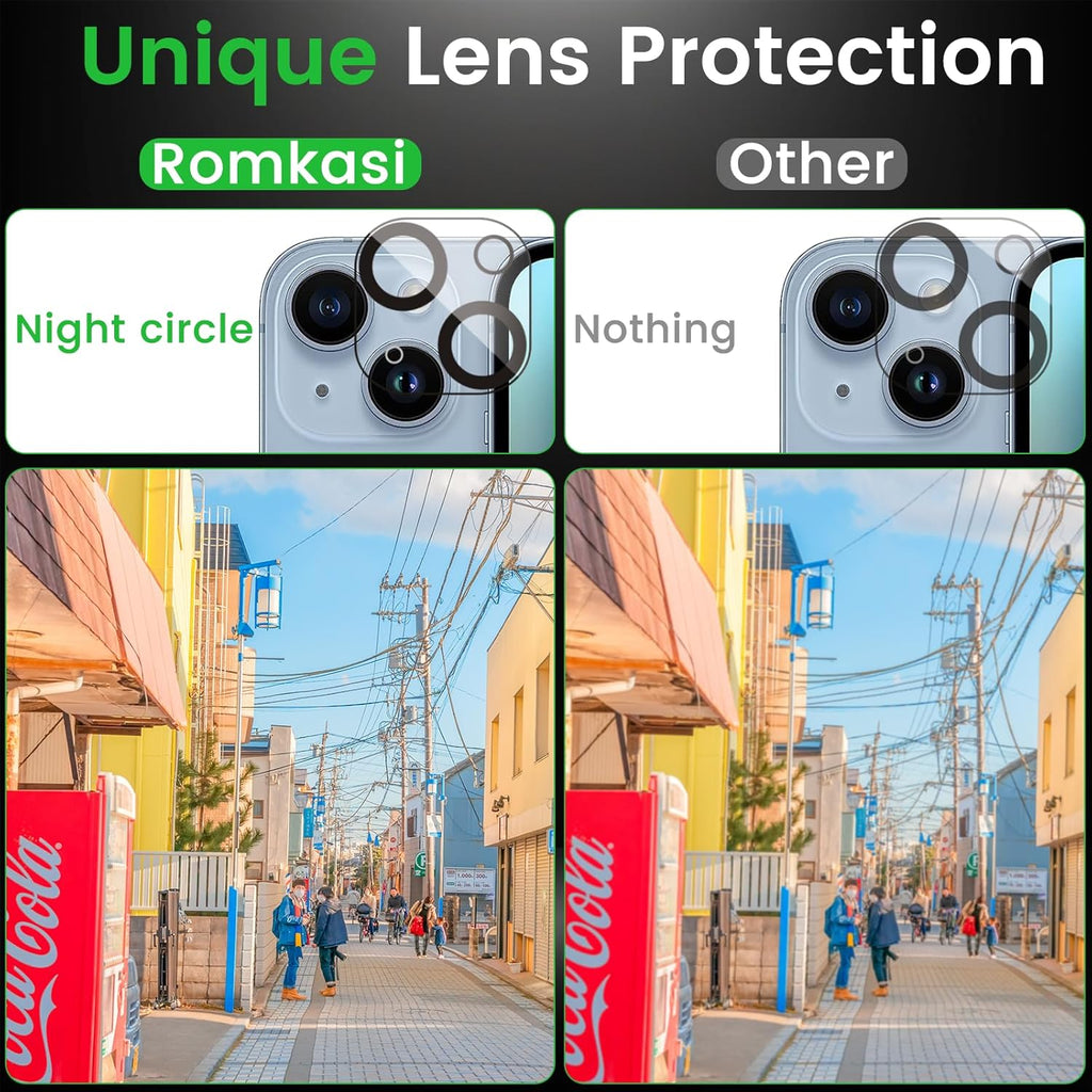 3 Pack Privacy Screen Protector for iPhone 14 6.1 Inch with 3 Pack Camera Lens Protector, Anti Spy Tempered Glass Film, Anti-Scratch, Touch Sensitive, Case Friendly