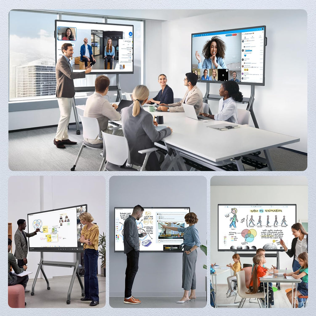 55" Smart Board, Interactive Whiteboard, 4K UHD Touchscreen, Android 13, 8+128G, All in One Smartboard for Classroom Office Home (Wall Mount Included)