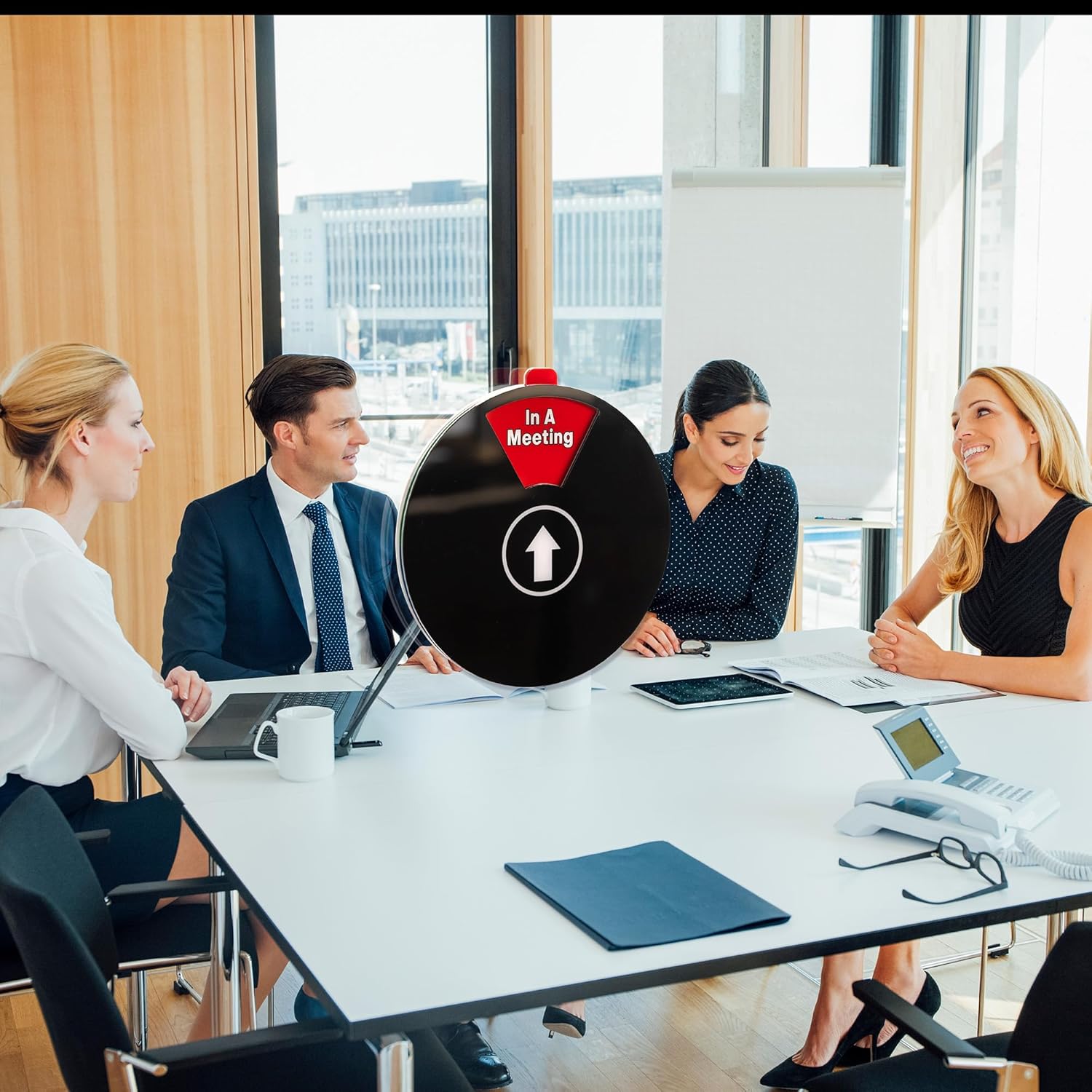 Status Spinner Privacy Signs: 6-in-1 Options - Do Not Disturb, In A Meeting, Gone For Today, Out Of Office, Available, Back Soon - For Office and Home Use