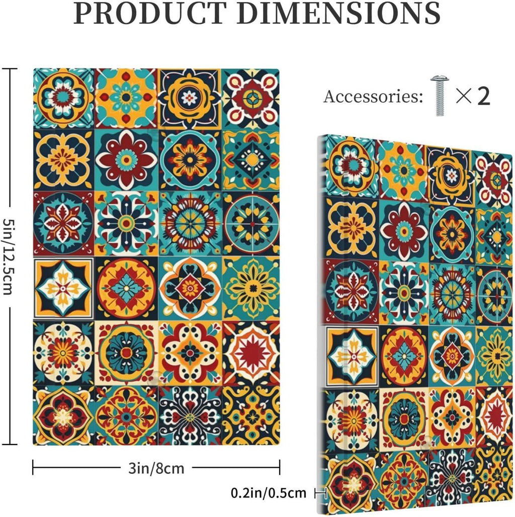 Light Switch Cover Plate Mexican Talavera Colorful Mosaic Tiles 1 Gang No Device Blank Electrical Wall Plates Faceplate Decorative Switch Plate For Bathroom Kitchen Decor