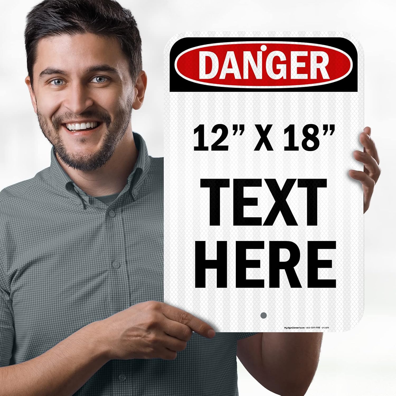 Custom Danger Sign, OSHA Sign, 12x18 Inches, 3M EGP Reflective, Rust Free .063 Aluminum, Fade Resistant, Made in USA by My Sign Center