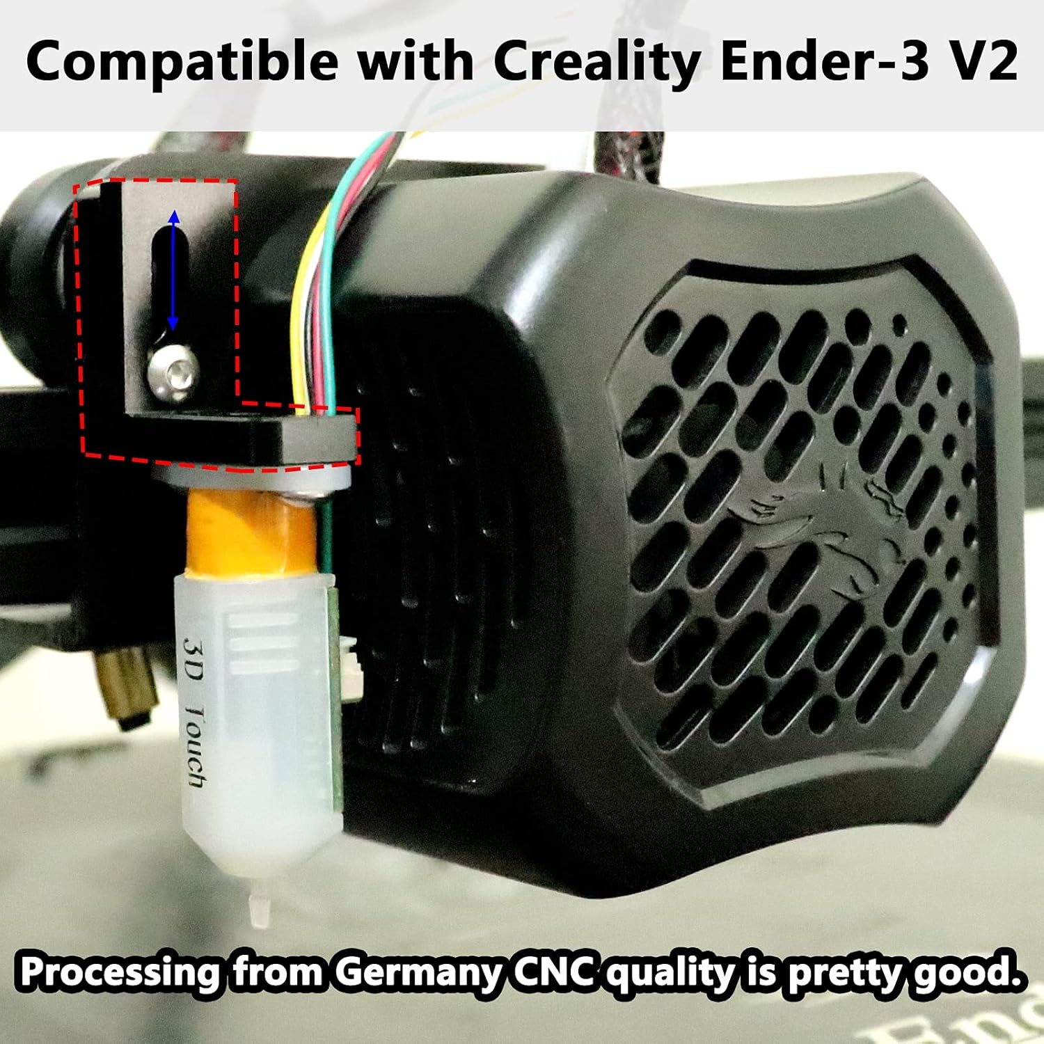 All Metal Adjustable Touch Sensor Mount Bracket Compatible with Ender 3 V2 3D Printer Install BL CR Touch Leveling Sensor (for Ender 3 V2)