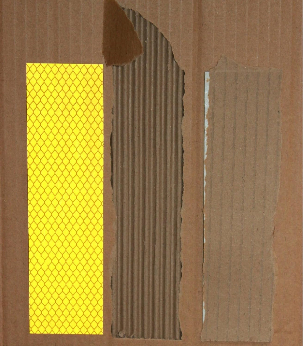 Non Fading Yellow Reflective Stickers 1 inch X 6 inch, Outdoor Waterproof High Visibility Warning Safety Adhesive Reflector Tape (50 Pcs)