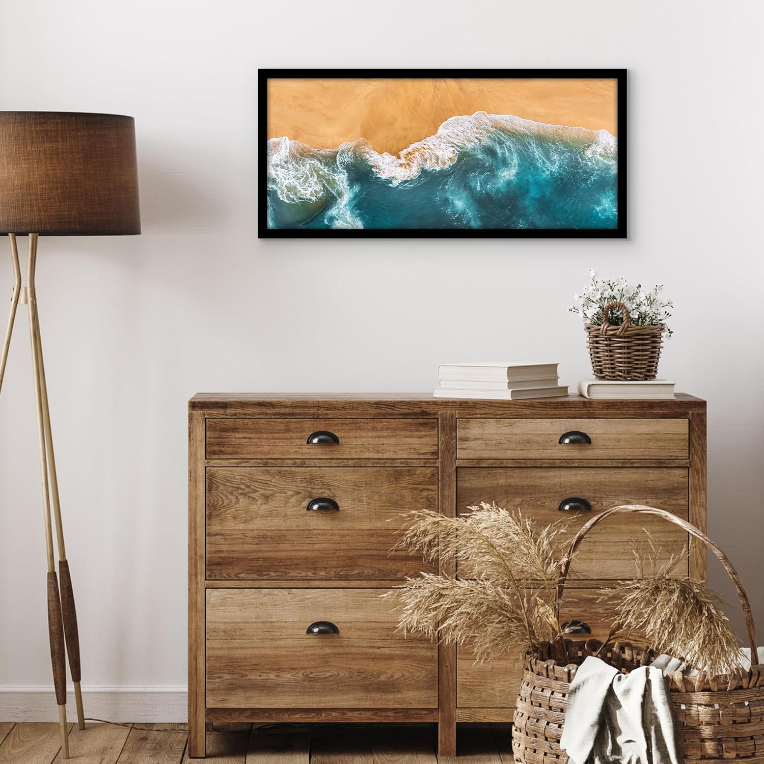 Americanflat 12x28 Picture Frame with Polished Plexiglass - Signature Collection - Gallery-Style Frames Made of Engineered Wood - Photo Frame for Wall Display - Black