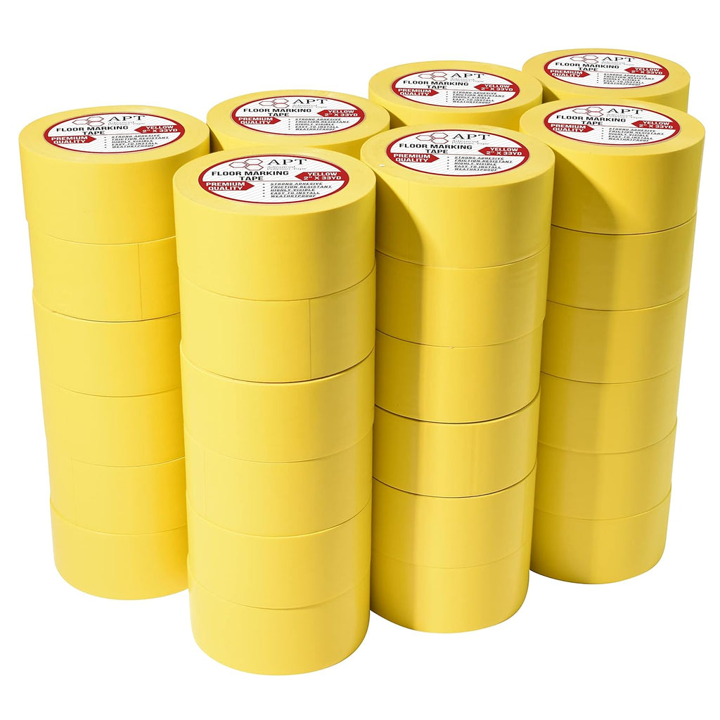 APT, Multi Color Marking Tape, Premium Safety Marking and Dance Floor Splicing Tape, 6 mil Thick (Yellow, 42 Roll)
