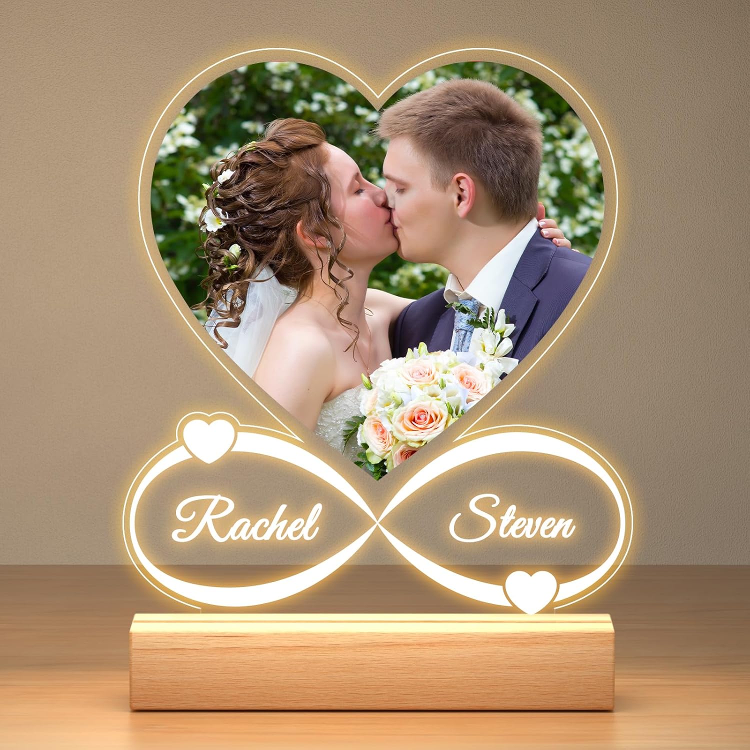 Personalized Engagement Wedding Gifts for Couples 2025, Custom Picture Frames, Customized Photo Frame, Personalized Anniversary Wedding Valentines Day Gifts for Women Men Her Him Wife Husband
