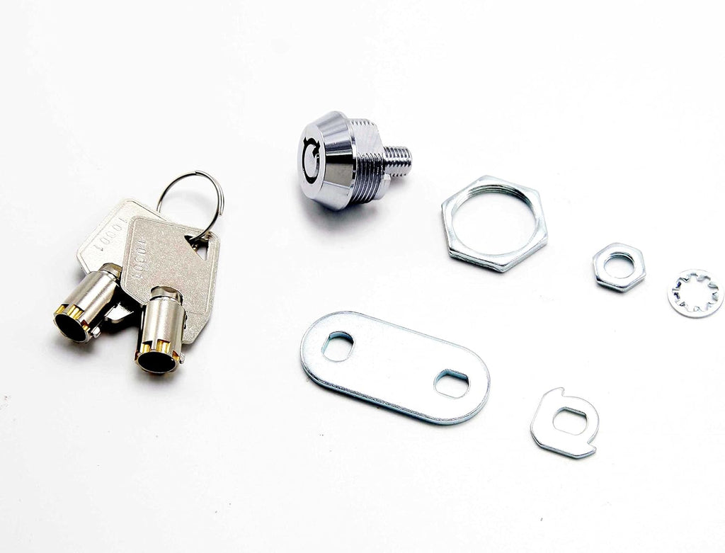 Kingsley Tubular Cam Lock with 3/8" Cylinder-Chrome Finish, Keyed Alike