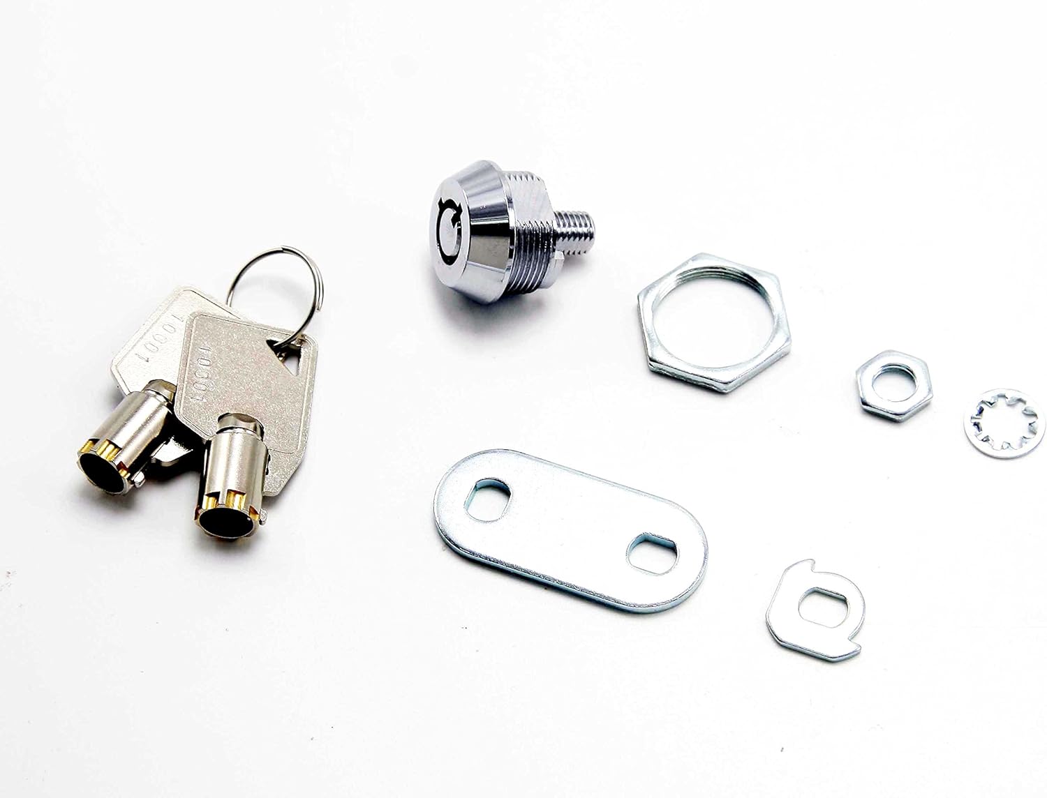 Kingsley Tubular Cam Lock with 3/8" Cylinder-Chrome Finish, Keyed Alike