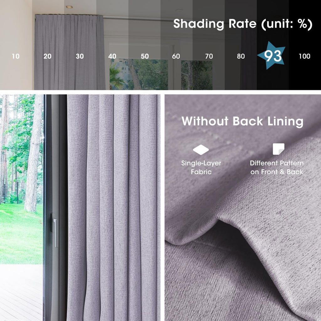 SmartWings Automatic Curtain Opener with Drapery, Motorized Vertical Blinds with Remote, Electric Closet Doors Sliding Panels Compatible with Alexa Google Homekit, 93% Blackout Light Purple