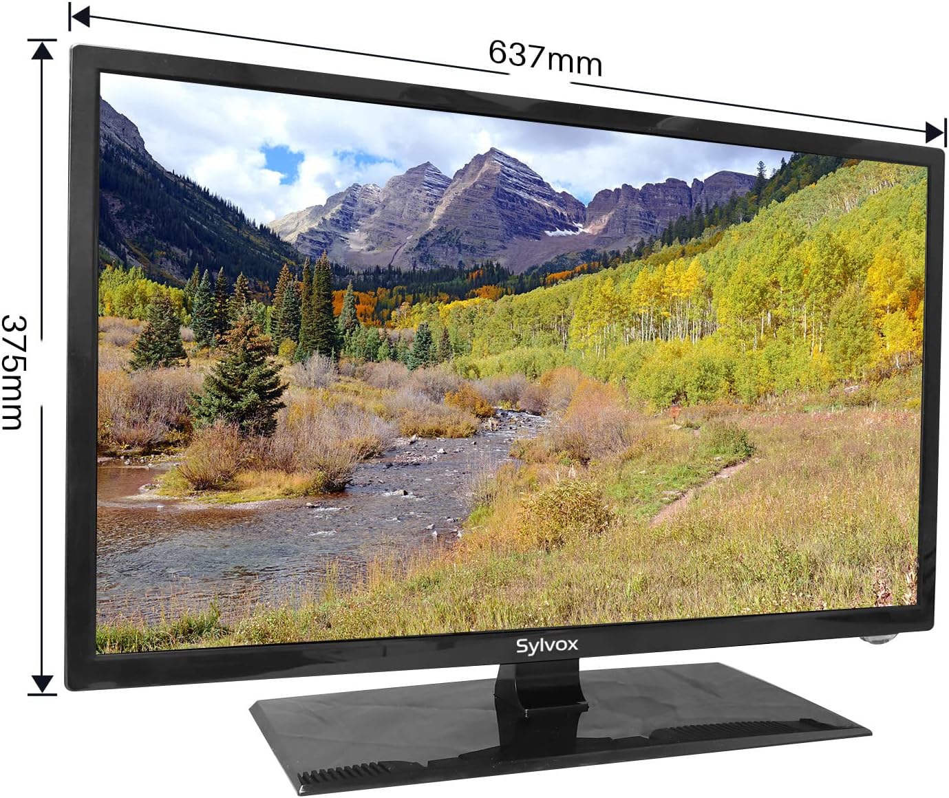 SYLVOX 27 Inch Smart TV 12/24 Volt TV 1080P FHD RV TV Android 11.0 Built-in Digital Video Disc Player with WiFi, Wireless Connection and Digital Noise Reduction Function