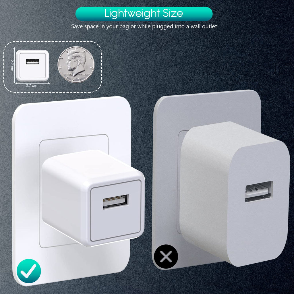 iPhone Charger,Extra Long 2 Pack 10FT Lightning Cable Cube i Phone 12 Charger Charging Transfer Cord Cable with USB Plug Wall Charge Block Travel Adapter for iPhone 14/13/12/11/SE2022/8/7/XS/XR/X/iPad