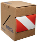 Brady 104378 ToughStripe Nonabrasive Diagonal Stripes Floor Marking Tape, 100' Length, 4" Width, Red and White (Pack of 1 Roll)