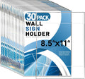 Aheroi 30Pcs Acrylic Sign Holder 8.5 x 11, Clear Wall Sign Holder 8.5 x 11 Wall Mount with 60 Tape, No Drilling Acrylic Wall Frame Paper Holder Document Holder for Office Home Restaurant
