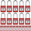 Lockout Tagout Locks, Safety Padlock, Loto Locks Keyed Differently Lock Out Tag Out 10 pcs Safety Padlocks Plastic with 10 Lockout TagOut Tags Red