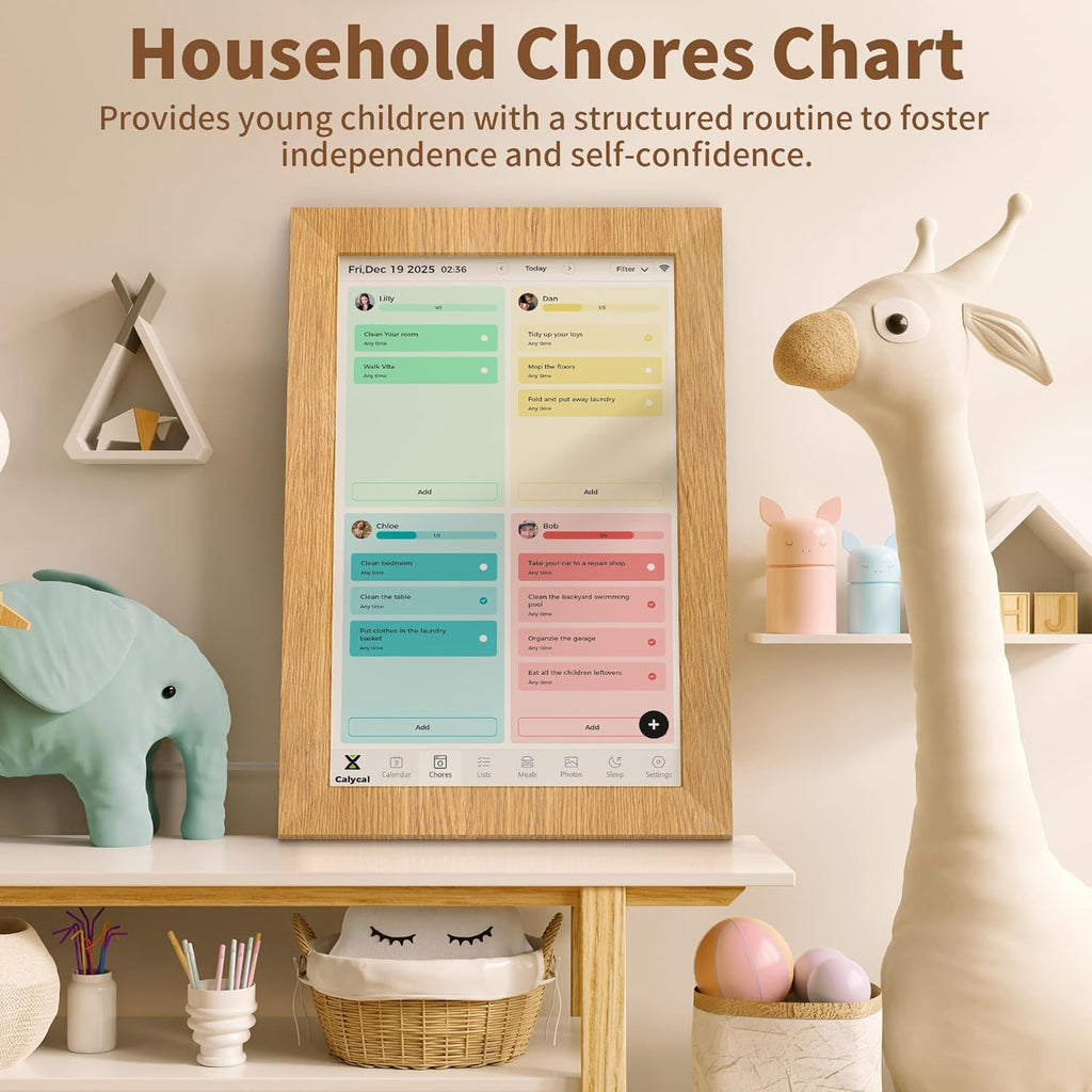 Calycal 10.1" Wall Planner Digital Calendar - Schedule Management, Chore Chart, Meal Planner, To Do List, and Digital Photo Frame,Smart Touchscreen Interactive Display, Perfectly Matches Home Decor