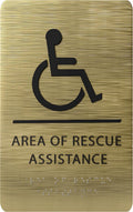 6" X9" Area of Rescue Assistance Sign - ADA Compliant Tactile Graphics Grade 2 Braille Text Signs| Sign for Shopping Malls, Offices, Hotels, Schools, Apartments, and Restaurants